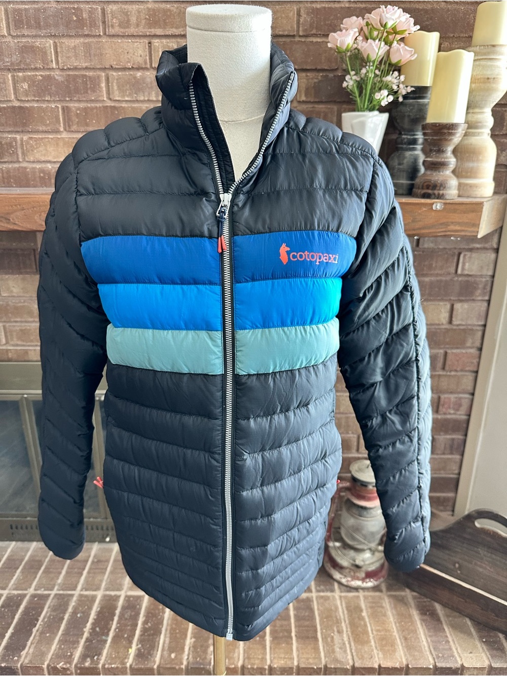 Cotopaxi Fuego Down Jacket Black Blue dōTERRA Men XS / Fits Women S
